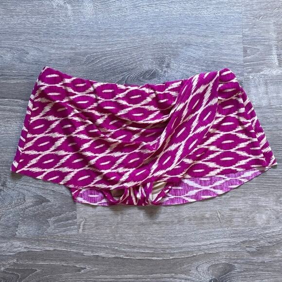 Robin Piccone Magenta Patterned Skirted Swim Bottoms Sz Medium Made in USA - Picture 1 of 9